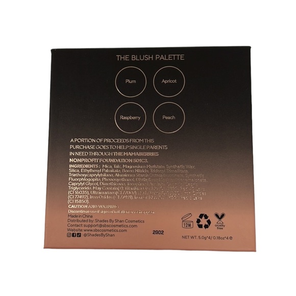 Shades by Shan Blush Palette in Plum, Apricot, Raspberry, and Peach - Picture 6 of 8